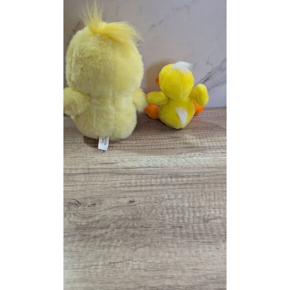 Vintage Cuddle wit duck 11" with 6" small duck set of 2 yellow orange - Picture 7 of 11